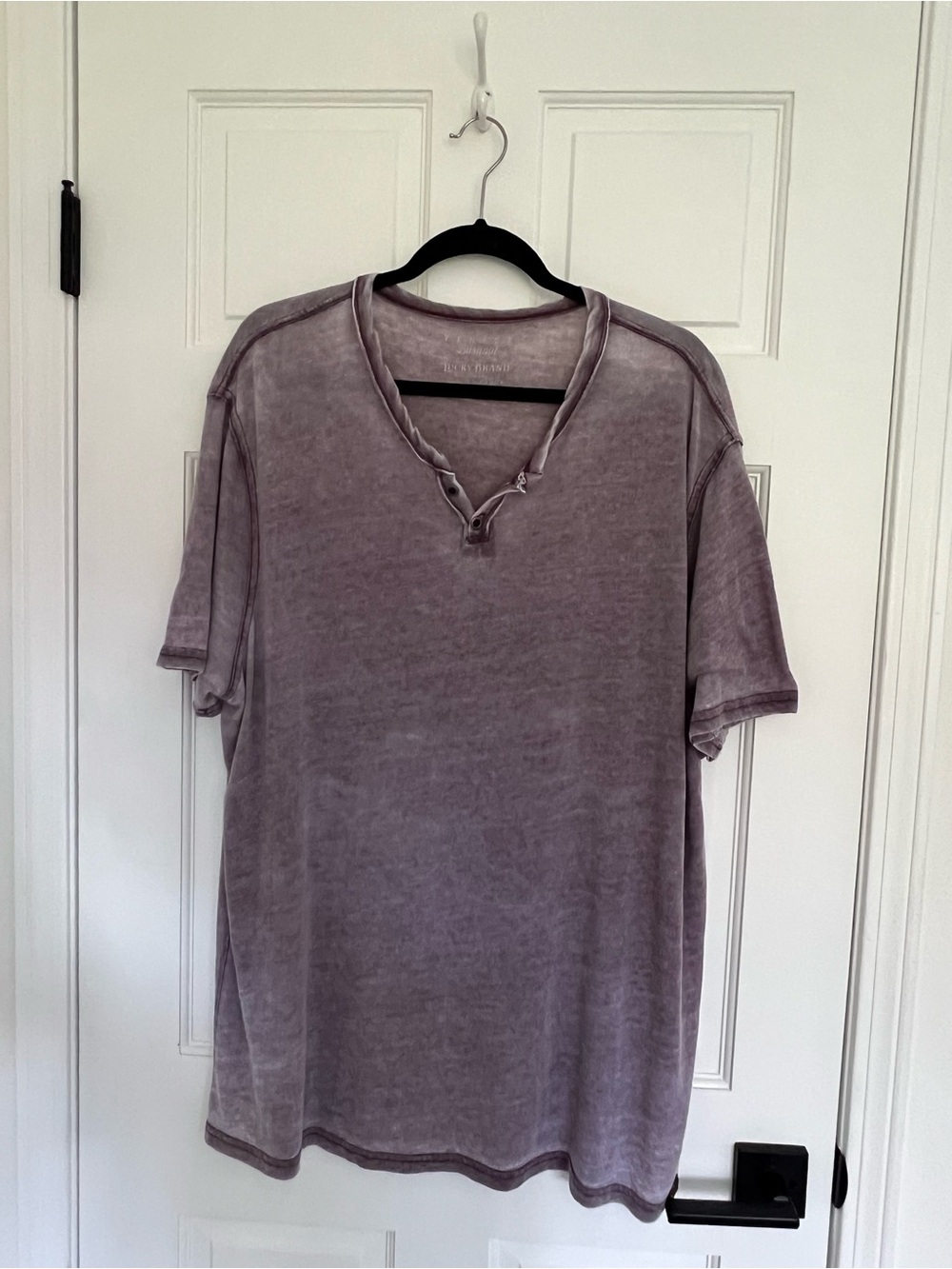 Lucky Brand Washed Lavender Short-Sleeve Henley